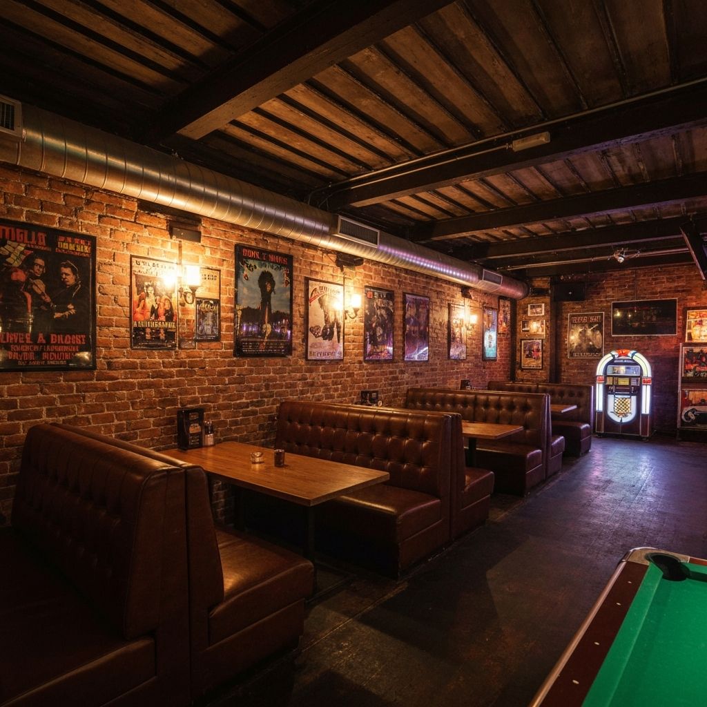 Interior do Bar Rock com decoração vintage